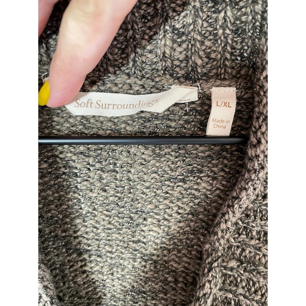 SOFT SURROUNDINGS Knit Poncho Cape Size L/XL Wrap Marled Cozy Lagenlook Hygge - Picture 9 of 12